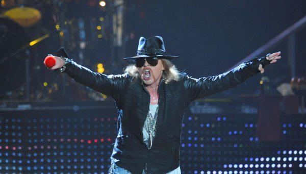 Singer Axl Rose of 'Guns N' Roses' performs at The Forum in Inglewood, Calif., on Dec. 21, 2011. (Mark Davis/Getty Images)