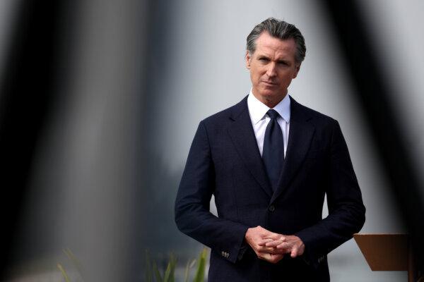 California Gov. Gavin Newsom speaks during a press conference in San Francisco on Oct. 06, 2022. (Justin Sullivan/Getty Images)