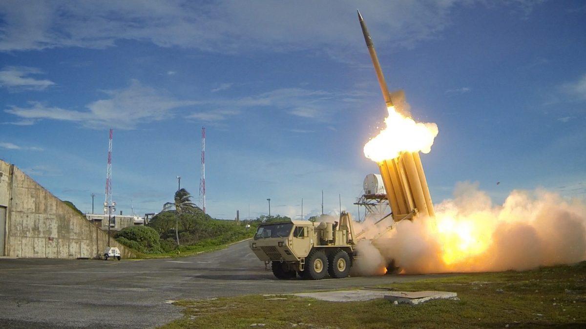 A Terminal High Altitude Area Defense system (THAAD) fires an interceptor missile. (Department of Defense)