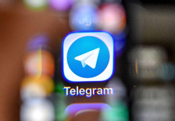 The icon of the Telegram messaging app. (Yuri Kadobnov/AFP via Getty Images)