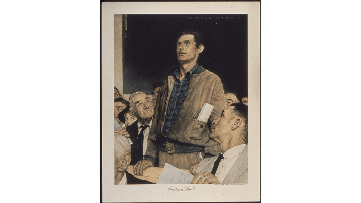 Norman Rockwell's "Freedom of Speech," 1943. National Archives. (Public Domain)