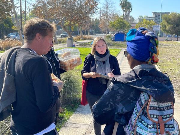 Los Angeles Councilwoman Traci Park speaks with members of the community. (Courtesy of Traci Park)