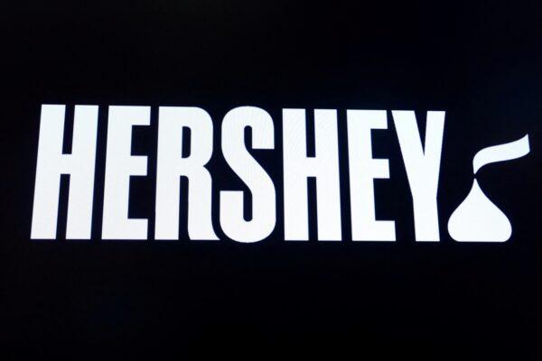  The company logo for Hershey Co. is displayed on a screen on the floor of the New York Stock Exchange (NYSE) in New York on March 4, 2019. (Brendan McDermid/Reuters)