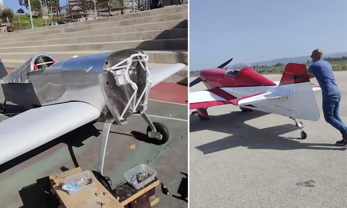  Anat's aircraft in several stages of construction and testing. (Screenshot/Newsflare)