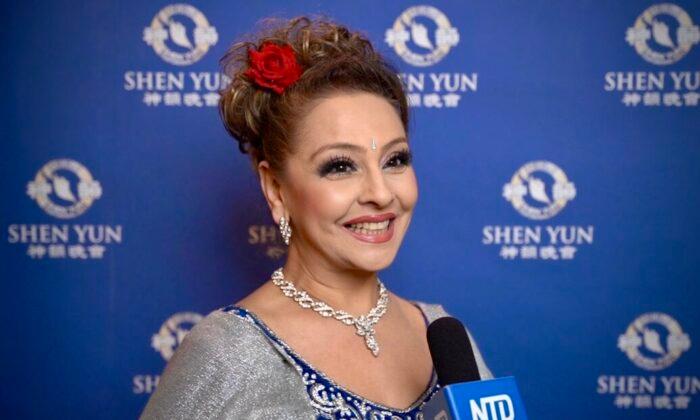 Honey Kalaria enjoyed Shen Yun at the Eventim Apollo, in London, on the evening of April 20, 2023. (NTD)