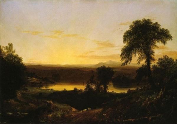  “Summer Twilight. A Recollection of a Scene in New England,” 1834, by Thomas Cole. (Public Domain)
