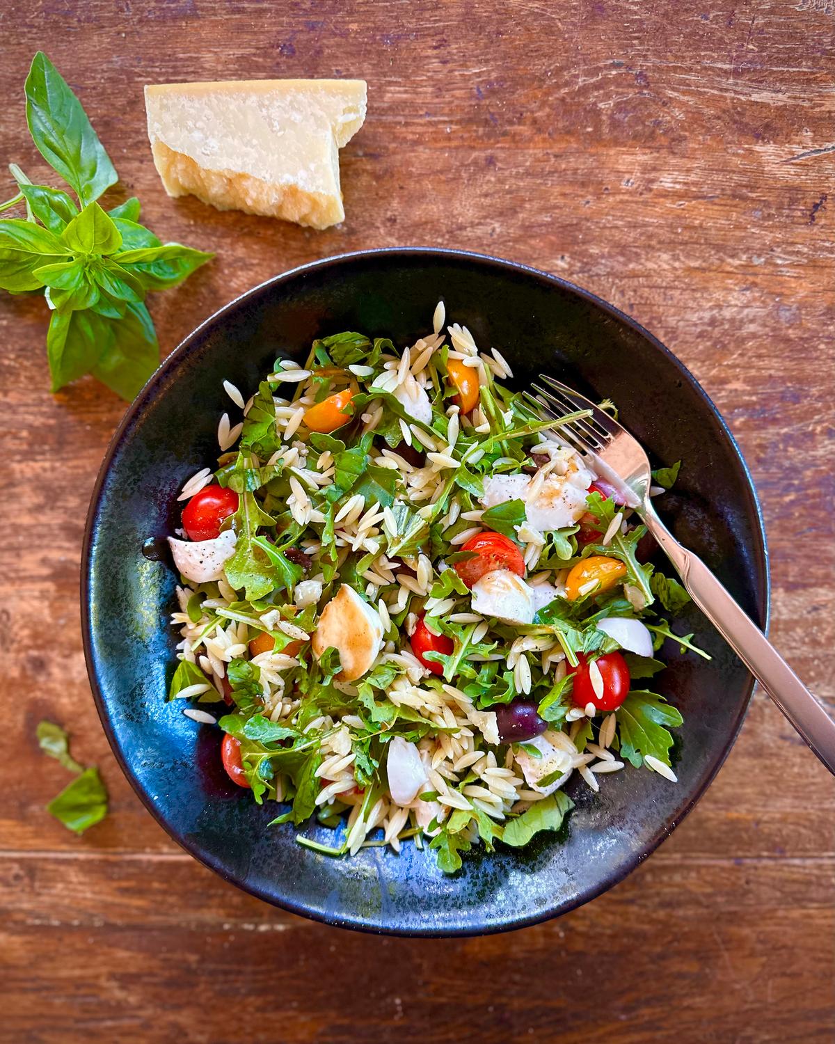 In this summer salad, the emphasis is on the vegetables rather than a carb-laden bowl of pasta interspersed with a few green leaves. (Lynda Balslev for Tastefood)