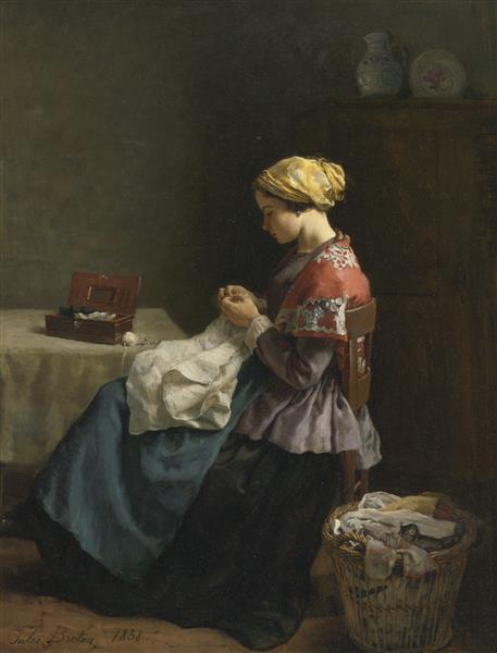  “The Little Seamstress,” 1868, Jules Breton. (Public Domain)