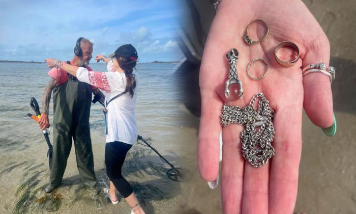Metal Detectorist Reunites Woman With Chain Linked to Late Mom's Engagement, Wedding Rings