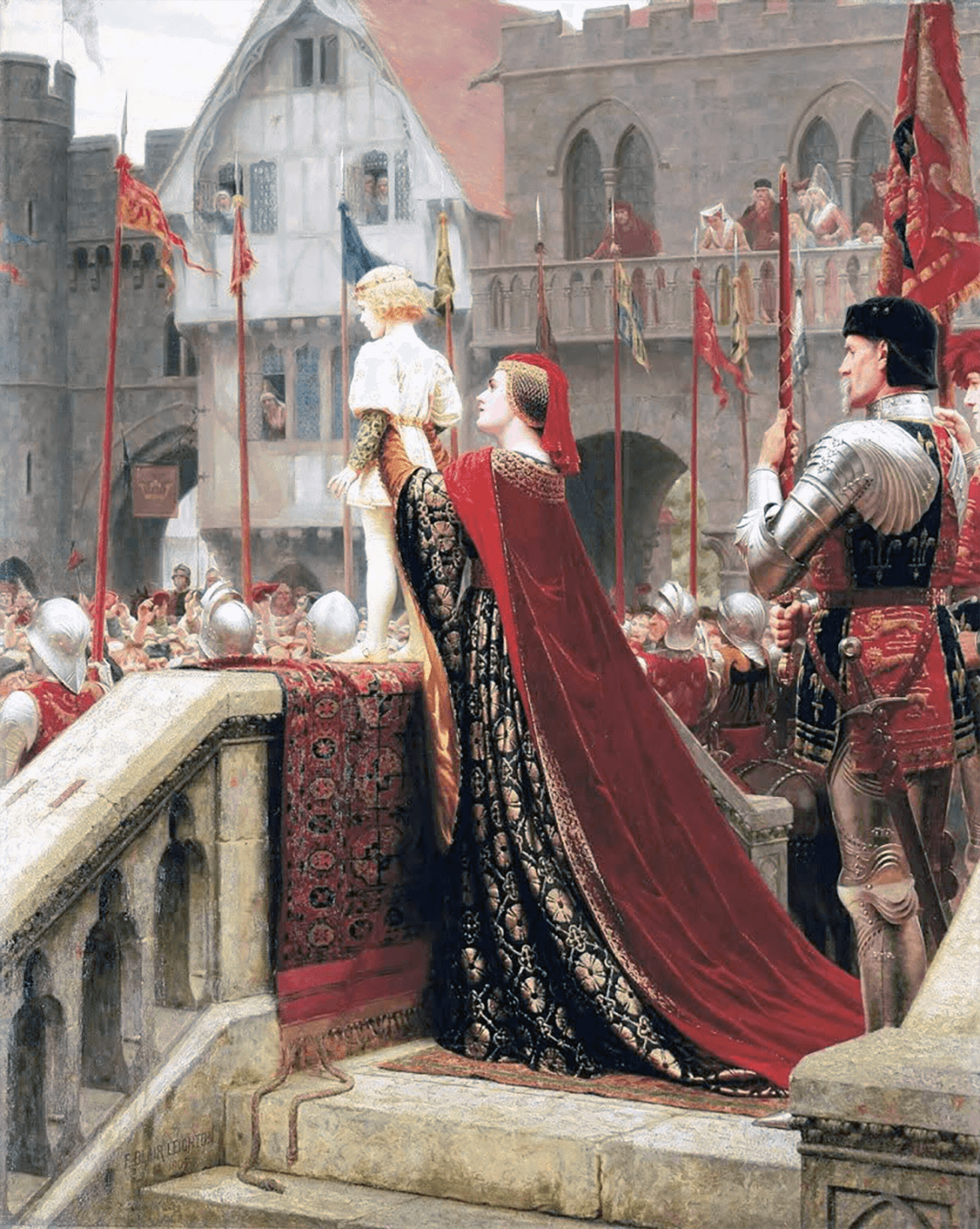  "A Little Prince Likely in Time to Bless a Royal Throne (or Vox Populi)," 1904, Edmund Leighton. Oil on canvas. Private Collection. (Public Domain)