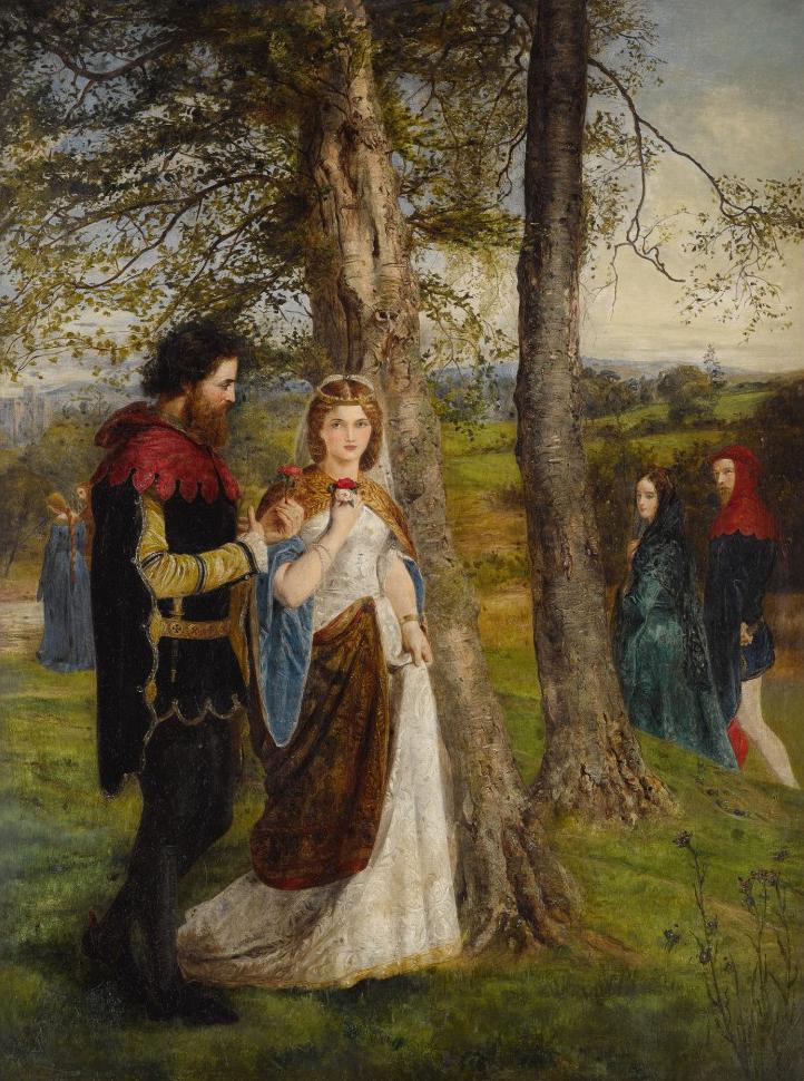  "Sir Launcelot and Queen Guinevere," 1861–1868, by James Archer. Oil on canvas. Private collection. (Public Domain)