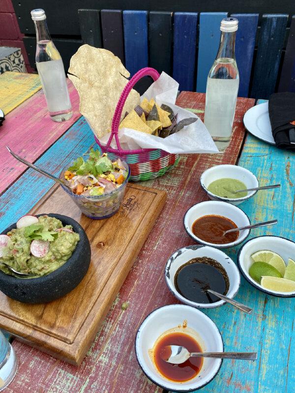 A table at La Lupita Tacos and Mezcal in Mexico's Cabo San Lucas is set and ready for guests. (Margot Black.)