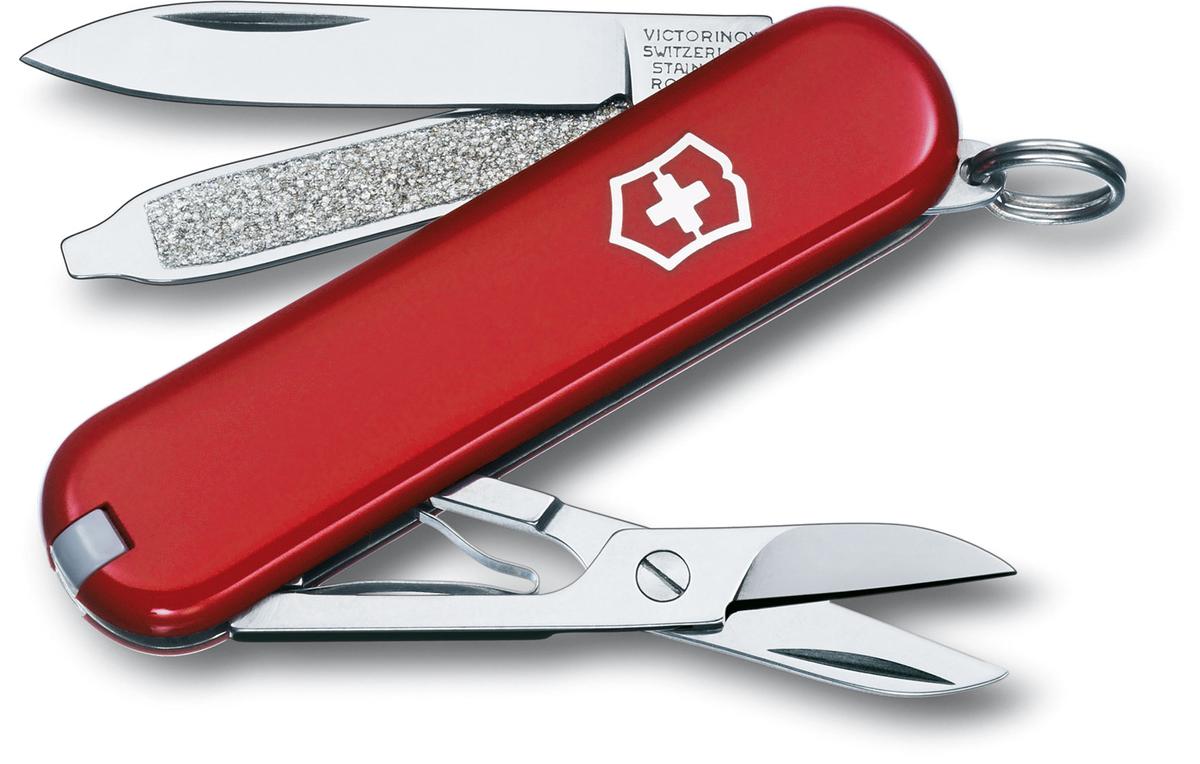 Victorinox's Classic SD pocket knife features a small, sharp blade, scissors, a screwdriver, tweezers, and a toothpick. (Victorinox)