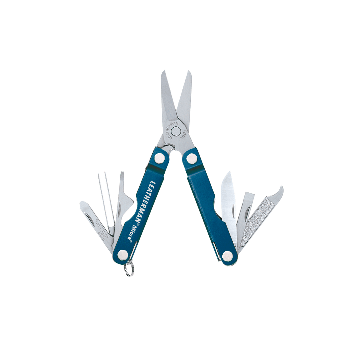 Leatherman's tiny, 1.8-ounce Micra multitool can be attached to a keychain. (Leatherman)
