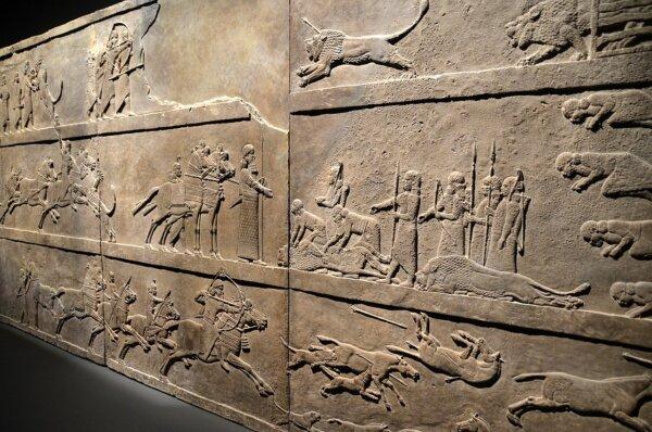 Portion of relief, the Lion Hunt of Ashurbanipal, seventh century B.C. (Carole Raddato/CC BY-SA 2.0)