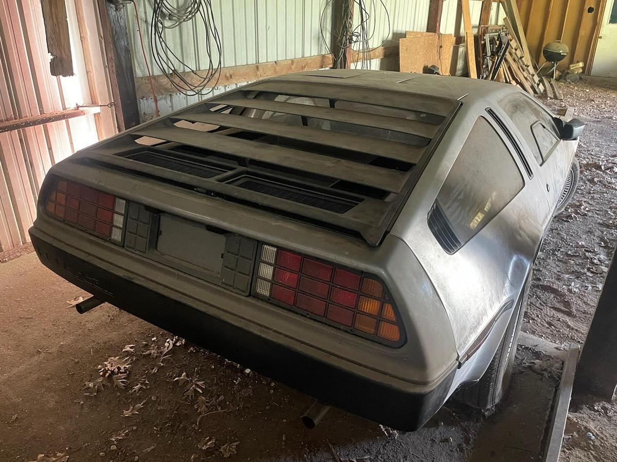 A rear view of the DeLorean barn find. (Courtesy of Michael McElhattan)
