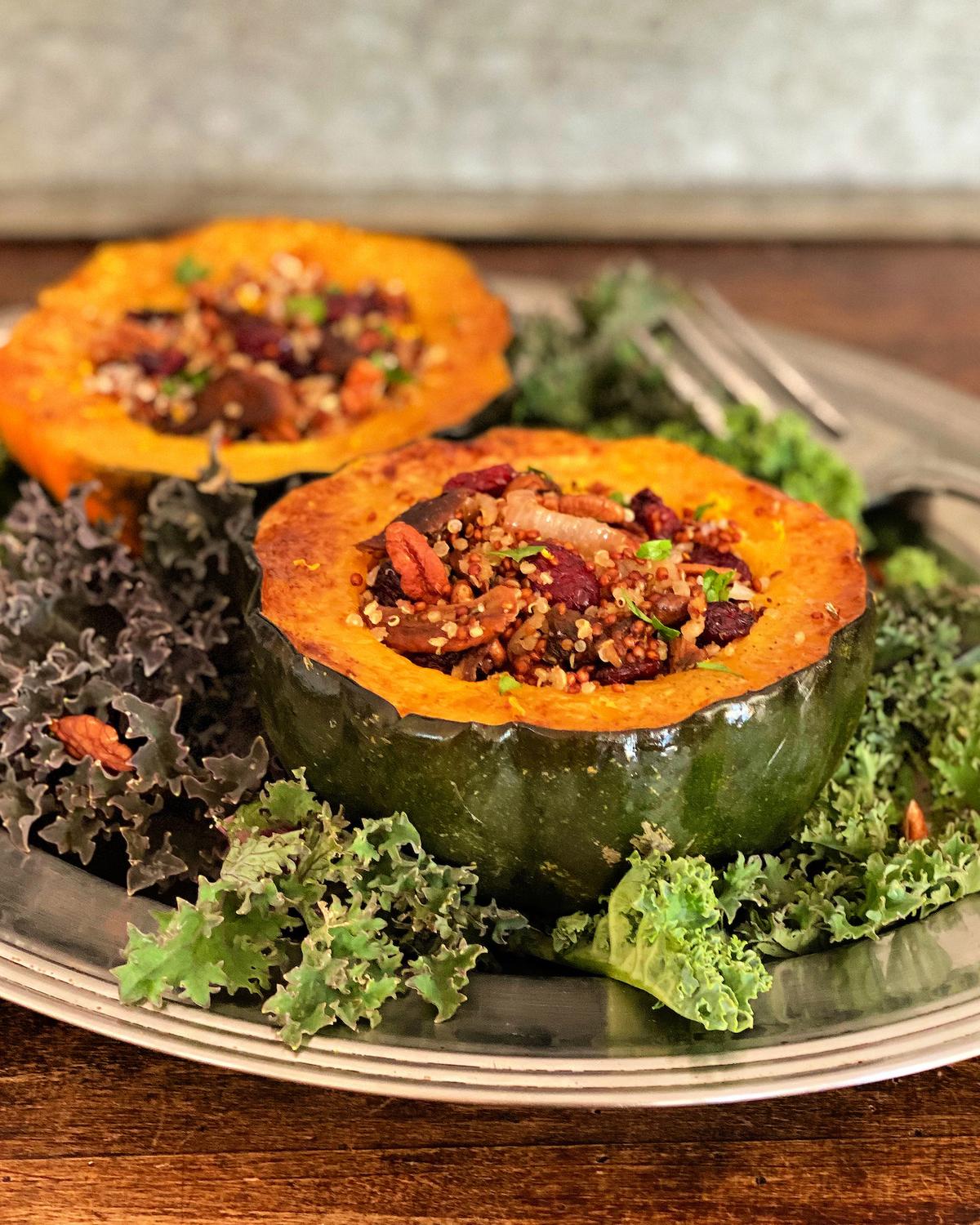 The squash can be roasted and stuffed in advance of serving for easy entertaining. (Lynda Balslev for Tastefood)