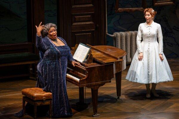 The Marquise (Ronnita Miller, L) and Marie (Lisette Oropesa), in Donizetti’s “The Daughter of the Regiment.” (Courtesy of Lyric Opera of Chicago)
