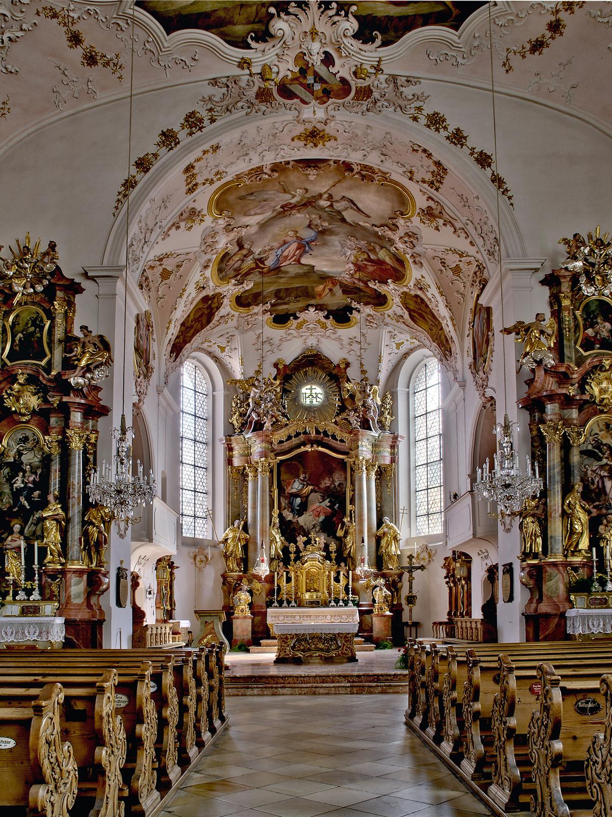  Inside the Parish Church of St. Peter and Paul in Mittenwald, Germany. (Courtesy of <a href="https://www.alpenwelt-karwendel.de/en/mittenwald-bavaria">Alpenwelt Karwendel</a>)