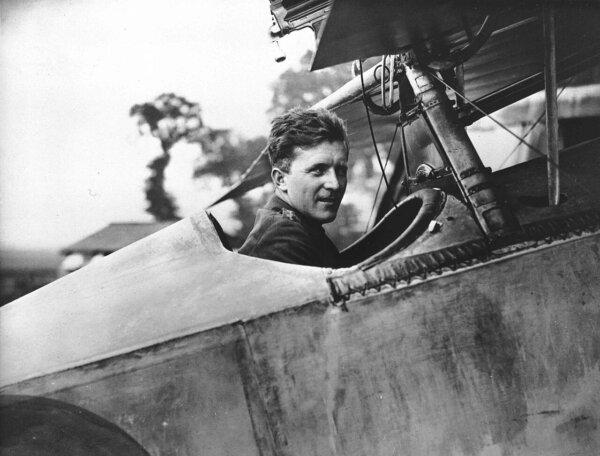 Billy Bishop in the cockpit of his Nieuport Scout on Aug. 6, 1917. (Public Domain)