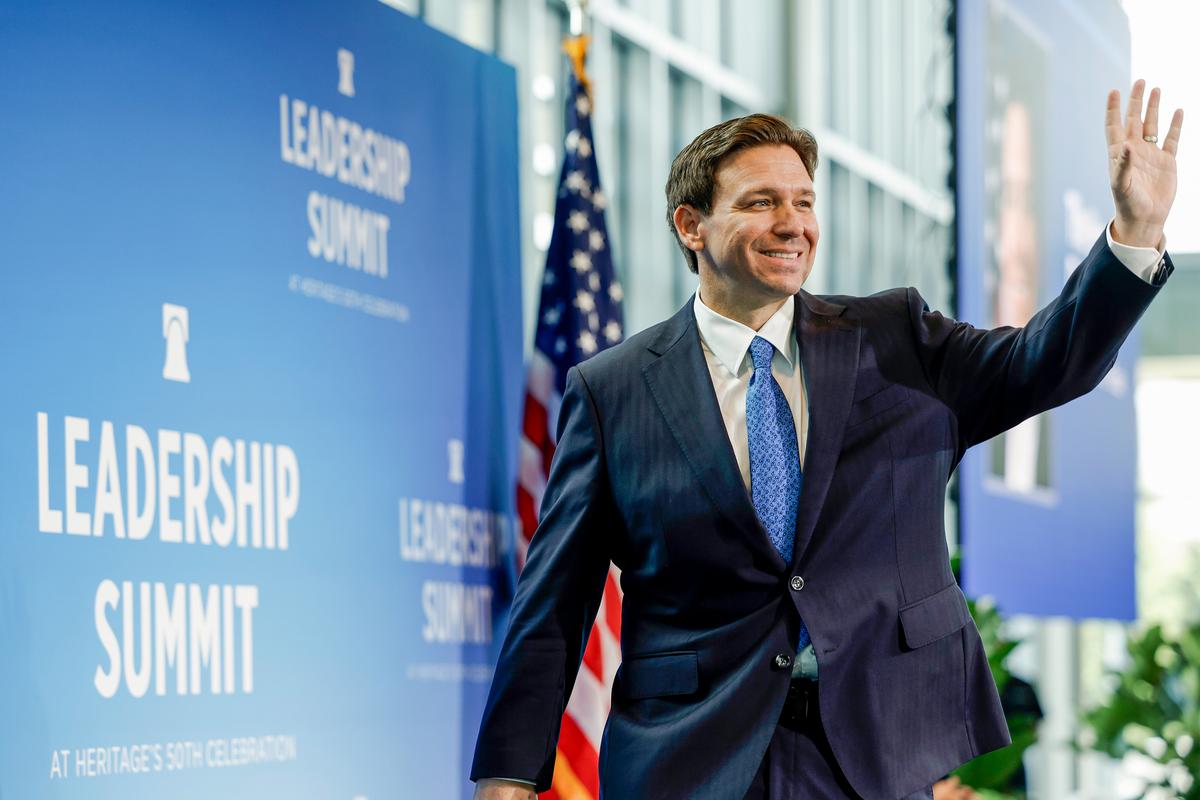 Florida Gov. Ron DeSantis walks onstage at an event at the Gaylord National Resort & Convention Center National Harbor, Md., on April 21, 2023. (Anna Moneymaker/Getty Images)