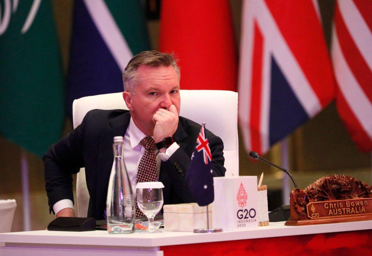 Australia's Climate Change and Energy Minister Chris Bowen attends the G20 Energy Transitions Ministerial Meeting in Nusa Dua, Indonesia, on Sept. 2, 2022. (Made Nagi/Pool/AFP via Getty Images)