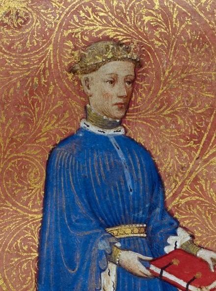 A detail of a miniature of Henry V of England. (PD-US)