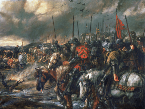 “The Morning of the Battle of Agincourt,” 1884 by John Gilbert. Guildhall Art Gallery, London. (PD-US)
