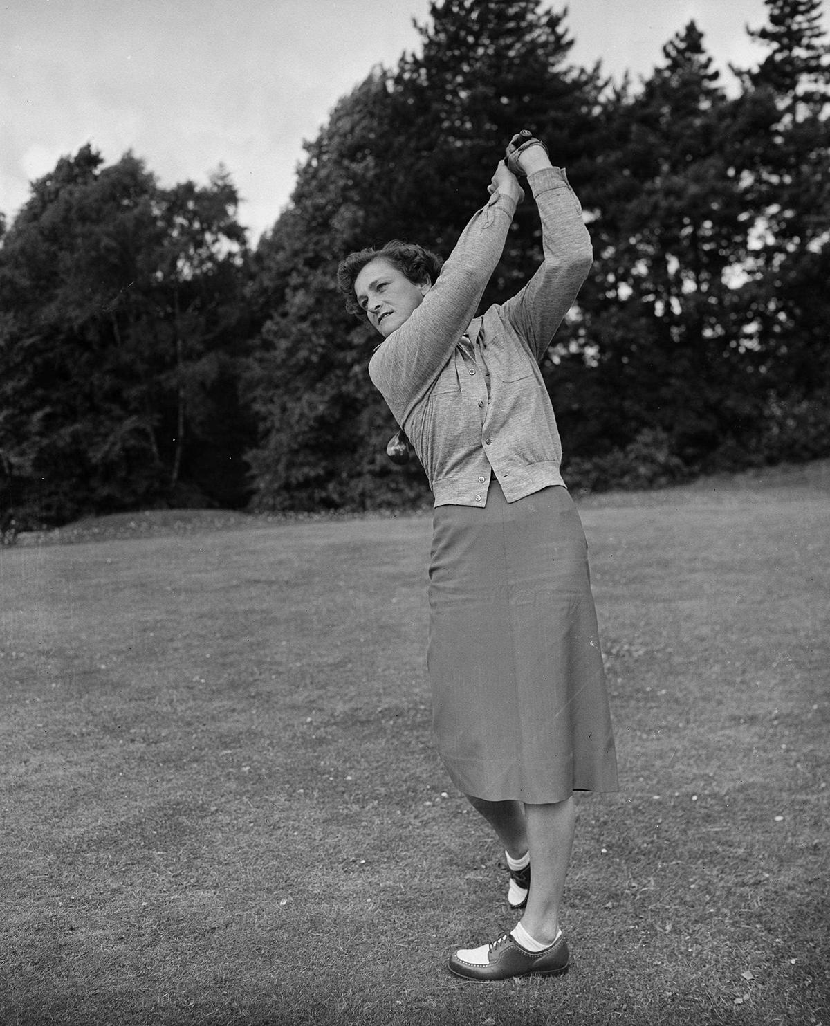 Golf champion Babe Zaharias in action, 1951. (Allsport/Getty Images)