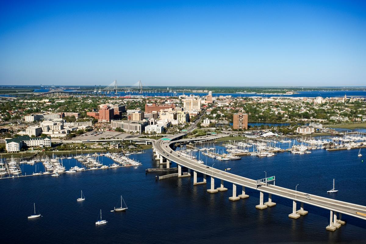 An aerial view of Charleston, South Carolina. (Jupiterimages/Gettyimages)