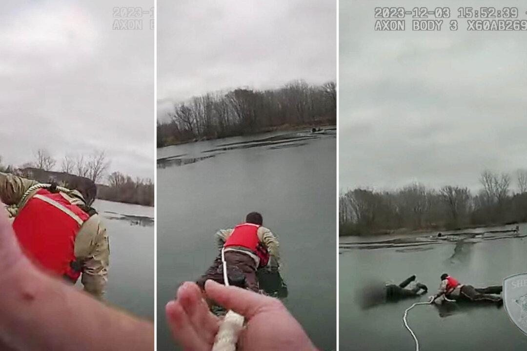 2 Men and Dog Fall Through Ice While Ice Fishing in MN—Then Deputy Braves Thin Ice, Saves Them