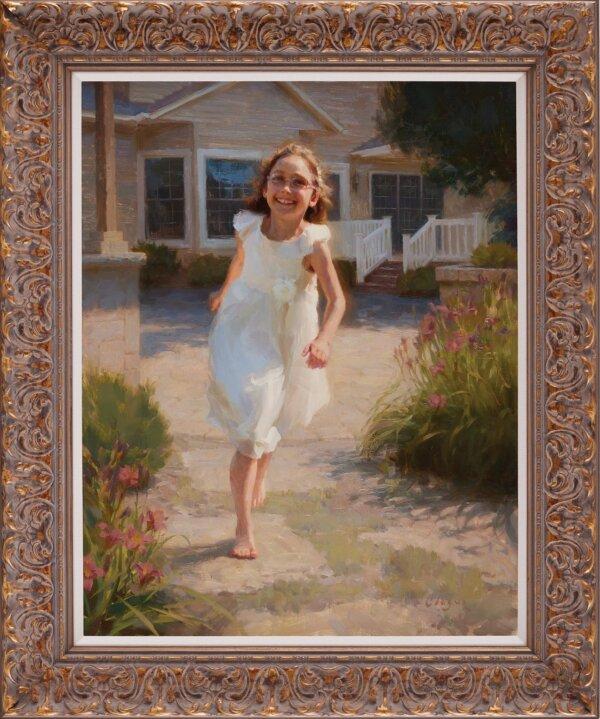 “Jenna’s Joy” by Adam Clague of the United States. Oil on canvas; 30 inches by 24 inches. (NTD International Figure Painting Competition)