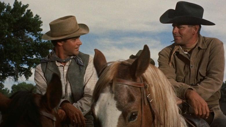 Frank Harris (Jack Lemmon, L) and Tom Reese (Glenn Ford), in “Cowboy” (Columbia Pictures)