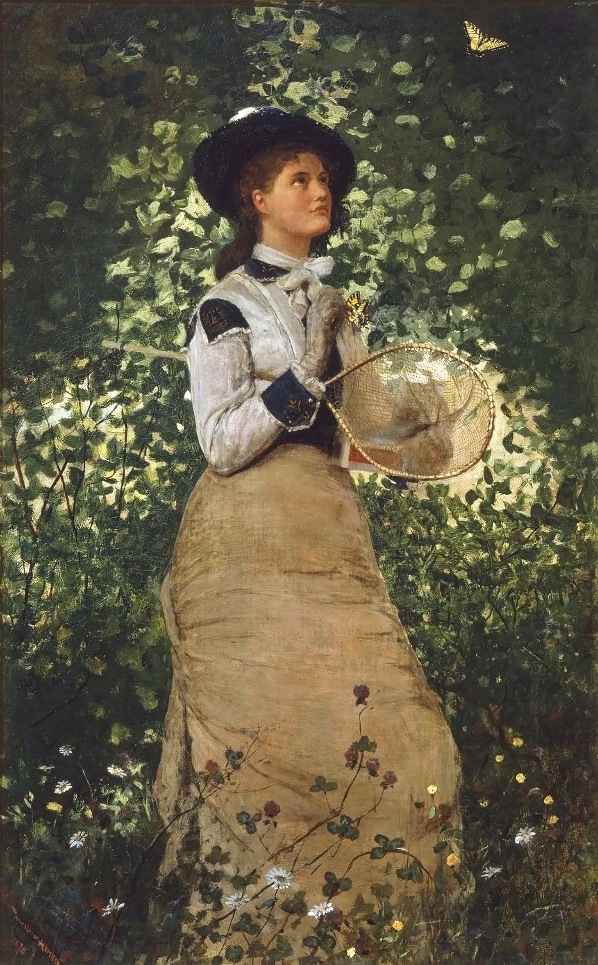 "Butterflies," 1878, by Winslow Homer. Oil on canvas. New Britain Museum of American Art, Connecticut. (Public Domain)
