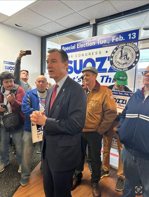 Tom Suozzi at his Queens, New York campaign headquarters on Feb. 10, 2024 (Courtesy of Juliette Fairley)