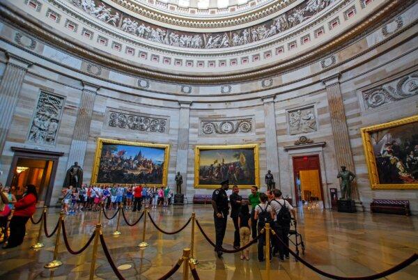 Focus on a Frieze at the Capitol Rotunda