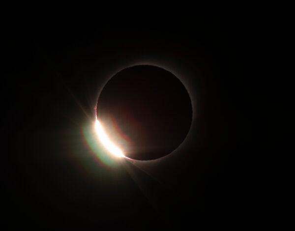 The diamond ring effect is seen during the total solar eclipse from El Molle, Chile, on July 2, 2019. (Stan Honda/AFP via Getty Images)