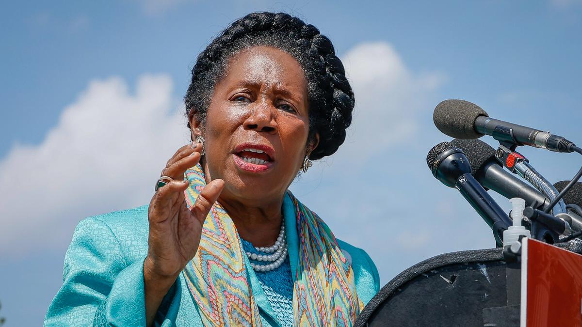 Rep. Sheila Jackson Lee (D-Texas) speaks at a press conference calling for the expansion of the Supreme Court in Washington on July 18, 2022. (Jemal Countess/Getty Images for Take Back the Court Action Fund)