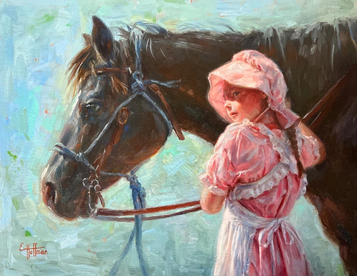 An oil sketch, "That's My Girl," by Eliza Hoffman, which won third place in the Oil Painters of America (OPA) 2024 Student Art Competition. (Courtesy of The Hoffmans)