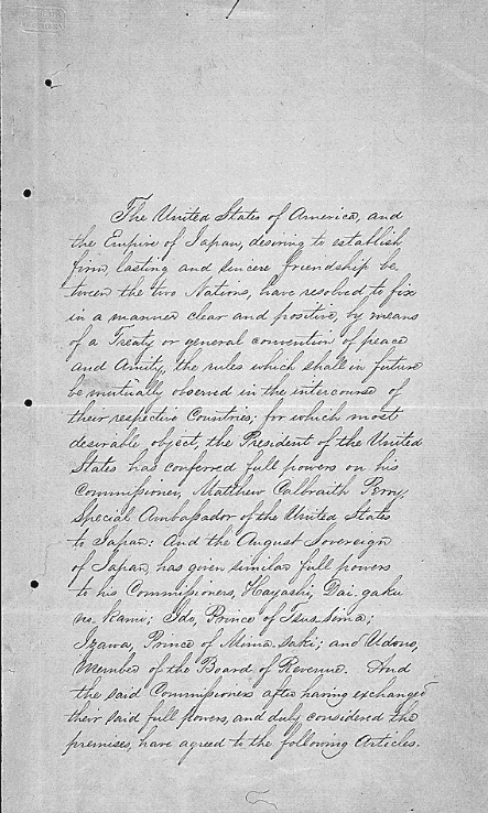 This handwritten English portion of the Kanagawa Treaty is preserved to the present day in the National Archives of the United States. (Public Domain)