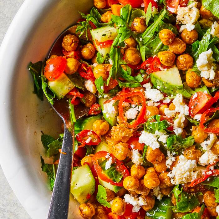 Skillet-Roasted Chickpeas Add Crunch to This Chopped Salad