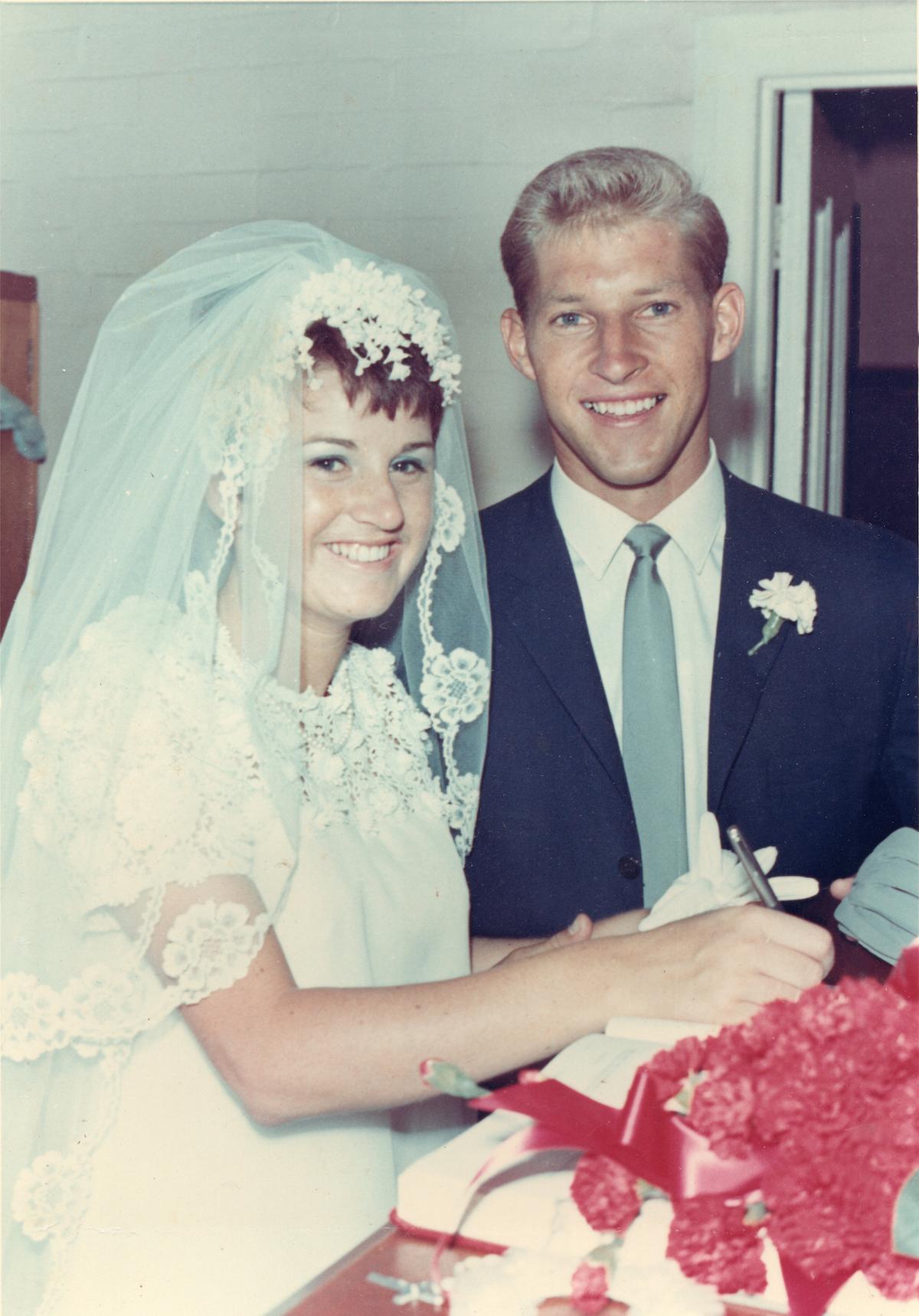 Jim and his wife on their wedding day. (Supplied by the family)