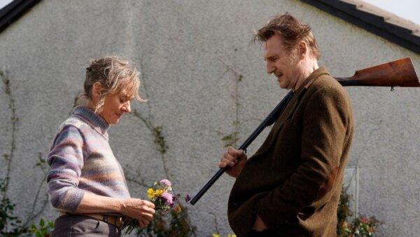 Rita Quinn (Niamh Cusack) is Finbar Murphy's (Liam Neeson) neighbor, in "In the Land of Saints and Sinners." (Prodigal Films Limited)