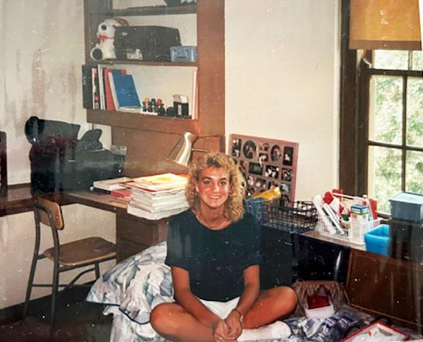 Ms. Laura Bowling in her dorm room in 1990. (Courtesy of Miami University)