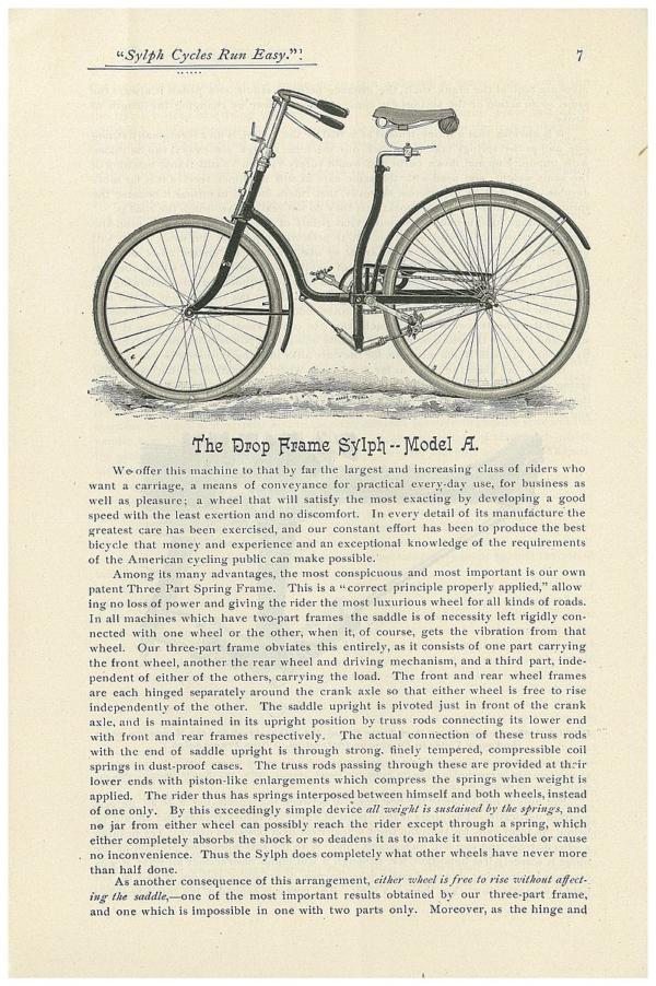 Sylph Model A. Drop Frame Bicycle Advertisement. The Smithsonian Institution. 1894. (CC0)